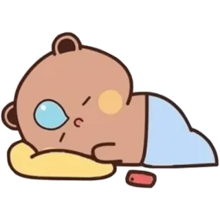 😪 การ์ตูน, หมี, ง่วง, เหนื่อย, เด็ก, นอนหลับ telegram sticker
