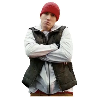 ☹️ Eminem rapper, music, eminem, celebrity, hat, red telegram sticker