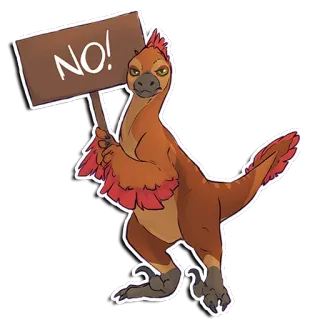❌ NO! pássaro, dinossauro, bravo, protesto, não telegram sticker