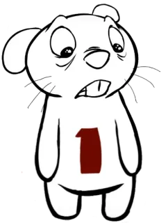 😢 1 卡通, 狗, 第一名, 白色, 悲伤, 疲惫 whatsapp sticker