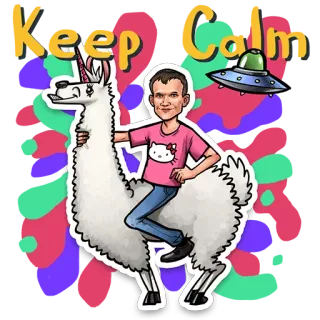 🐐 Keep Calm llama, unicornio, alien, ovni, mantén la calma, dibujos animados, divertido whatsapp sticker