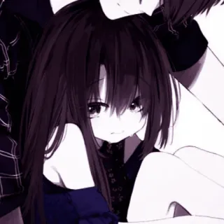 😟 Anime, Manga, Ragazza, Triste, Ritratto, Personaggio telegram sticker