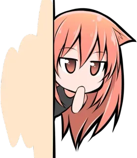 👀 Anime, Dito medio, Gesto, Sarcastico, Orecchie da gatto, Borioso, Infastidito telegram sticker