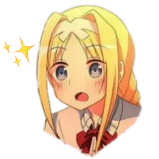 😱 Anime, Manga, Personaje, Chica, Rubia, Linda, Kawaii whatsapp sticker