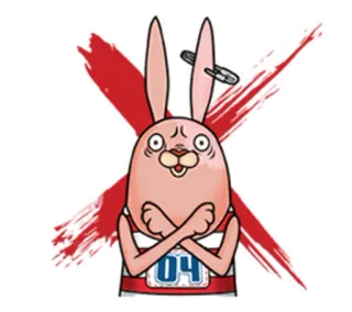 ❎ 04 кролик, баскетбол, спорт, мультфильм, животное telegram sticker
