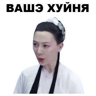 😔 ВАШЭ ХУЙНЯ kobieta, zła, mem, przekleństwo, obraźliwe telegram sticker