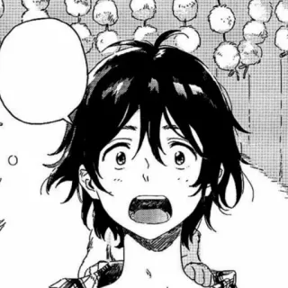 🖤 Anime, Manga, Scioccato, Ritratto, Capelli neri telegram sticker