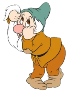 😊 Dopey Snow White and the Seven Dwarfs cartone animato, Disney, Cucciolo, nano, Biancaneve, personaggio telegram sticker