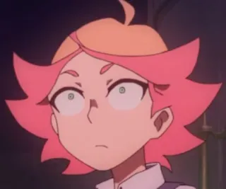 😮 Lotte Jansson Little Witch Academia Anime, Cartoni animati, Lotte Jansson, Strega, Capelli rosa, Little Witch Academia telegram sticker