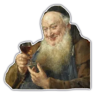 😍 hombre, barba, vino, retrato, anciano, pintura, feliz, alcohol telegram sticker