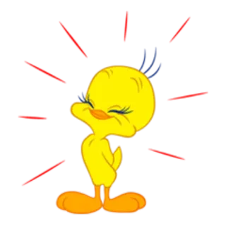 😊 Tweety Bird Твити, Мультфильм, Желтая птица, Looney Tunes, Анимация, Милый telegram sticker