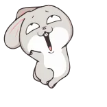 😃 conejo, lindo, dibujos animados, animal, gracioso, adorable telegram sticker