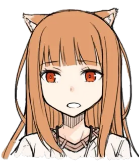 😧 Holo Spice and Wolf Anime, Ragazza Lupo, Kemonomimi, Holo, Spice and Wolf, carina, ragazza anime telegram sticker