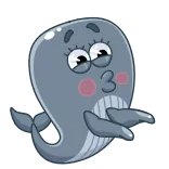 😘 whale, cute, cartoon, animal, sea creature, kawaii telegram sticker