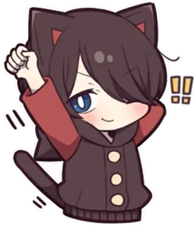 🙋 Anime, Catgirl, Chibi, Süß, Kawaii, Manga whatsapp sticker