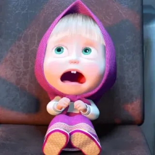 😄 Masha Masha and the Bear мультфильм, анимация, Маша и Медведь, Маша, испугалась, напугана telegram sticker