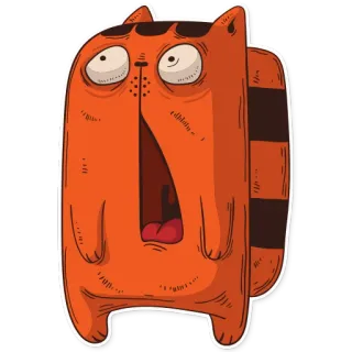 😳 แมว, การ์ตูน, ตกใจ, สีส้ม, สัตว์, ตลก, ประหลาดใจ telegram sticker