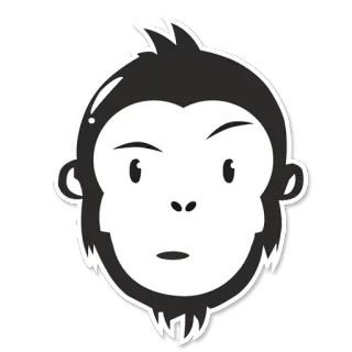😎 aap, dier, gezicht, schattig, cartoon, mensaap telegram sticker
