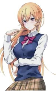 😍 Erina Nakiri Food Wars! Anime, Fille, Personnage, Uniforme scolaire, Erina Nakiri, Food Wars! whatsapp sticker