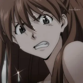 🌟 Asuka Langley Soryu Evangelion Anime, Charakter, Asuka, Evangelion, Mädchen, Porträt telegram sticker