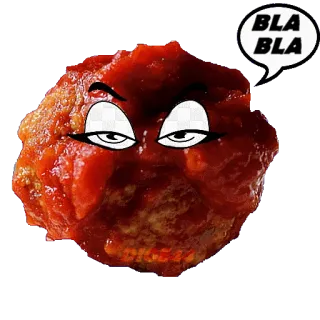 🗣 BLA BLA almôndega, desenho animado, comida, molho, expressão, absurdo telegram sticker