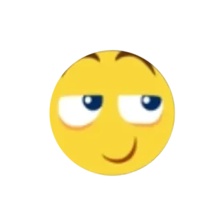 😌 Эмодзи, самодовольный, лицо, желтый, мультфильм telegram sticker