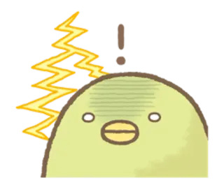 😱 Kartun, Stiker, Burung, Terkejut, Kuning, Seru, Petir telegram sticker