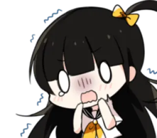 😱 anime, cartoon, scared, shocked, emotion, kawaii, cute whatsapp sticker