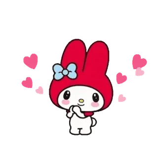 😊 My Melody My Melody, Sanrio, lindo, kawaii, corazones, dibujos animados telegram sticker