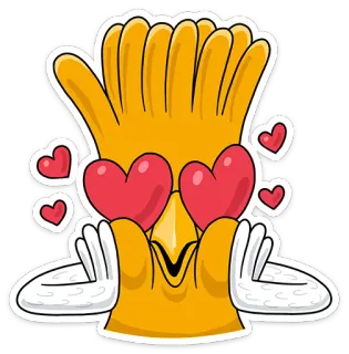 😍 Mão, Amor, Corações, Desenho animado, Emoji whatsapp sticker