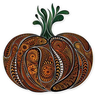 🎃 pumpkin, fall, autumn, halloween, decorative, ornate telegram sticker