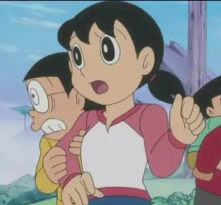 😖 Shizuka Minamoto Doraemon Anime, Mädchen, Cartoon, besorgt whatsapp sticker