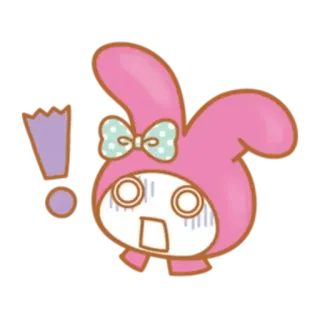 ✳️ My Melody ซานริโอ, อนิเมะ, ตกใจ, คาวาอิ, น่ารัก, อัศเจรีย์, กระต่าย telegram sticker