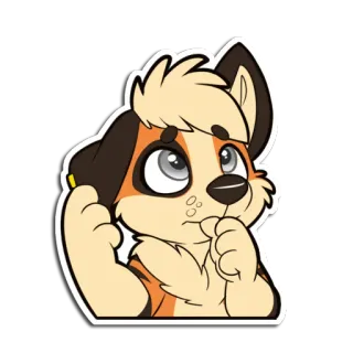 🥺 furry furry, cute, thoughtful, animal, sticker, cartoon, anthropomorphic telegram sticker