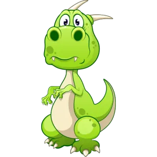 😕 dragão, desenho animado, fantasia, verde, fofo, animal, criatura telegram sticker