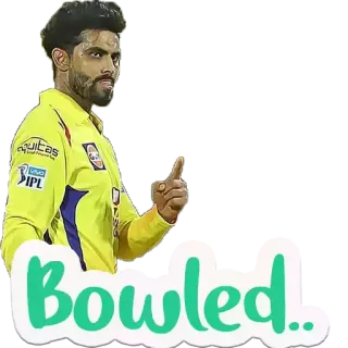 😊 Bowled.. Kriket, Lemparan (kriket), Olahraga, Pemain kriket telegram sticker