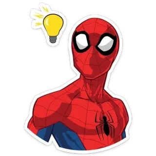 💡 Spider-Man Spider-Man, Marvel, Superhero, Comic book, Idea, Lightbulb telegram sticker