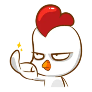 👆 pollo, emoji, gesto, irrispetto, dito medio whatsapp sticker