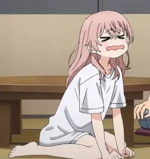 😖 anime, garota, chorando, triste telegram sticker