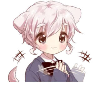 😍 Anime, Cartoon, Niedlich, Hund, Figur, Junge, Aufkleber whatsapp sticker
