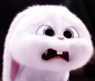 🐰 Snowball The Secret Life of Pets coelho, branco, desenho animado, animal, animal de estimação whatsapp sticker