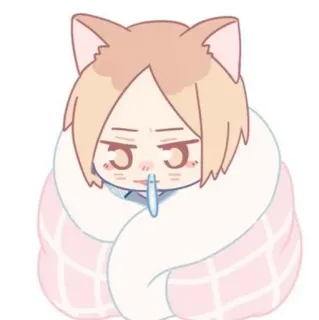 🐱 Anime, Chat, Malade, Kawaii, Dessin animé, Mignon, Animal telegram sticker
