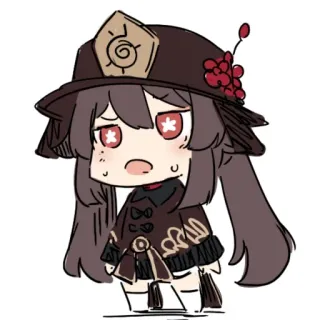 🏖 Hu Tao Genshin Impact Hu Tao, Genshin Impact, chibi, anime, video game character, cute telegram sticker