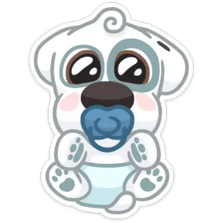 👦 cachorro, perro, bebé, chupete, lindo telegram sticker