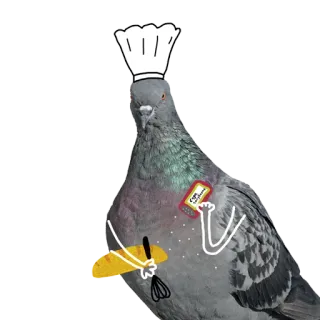 Pigeons with hands telegram stickers
