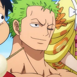 🐉 Zoro One Piece Аниме, Ван Пис, Зоро, Зеленые волосы telegram sticker