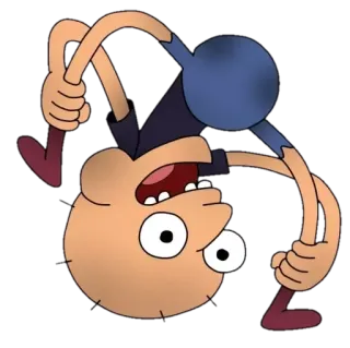 😋 cartoon, character, funny, upside down whatsapp sticker
