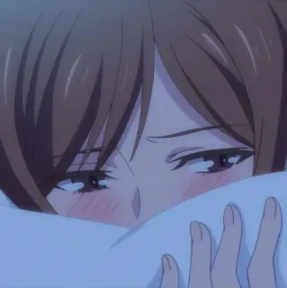 🙁 anime, sad, pillow, girl, tired whatsapp sticker
