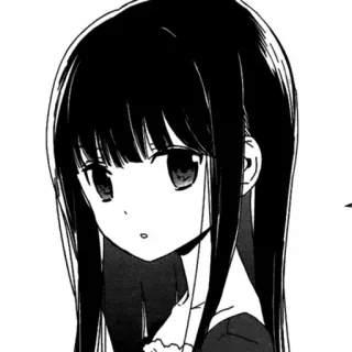📿 anime meisje, manga, zwart haar, schattig, cartoon telegram sticker
