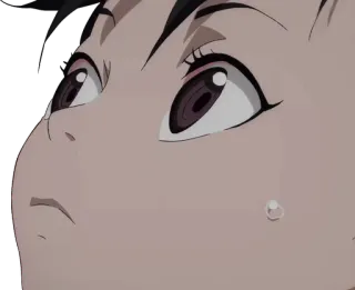 😓 anime, sad, tear, face, close-up whatsapp sticker